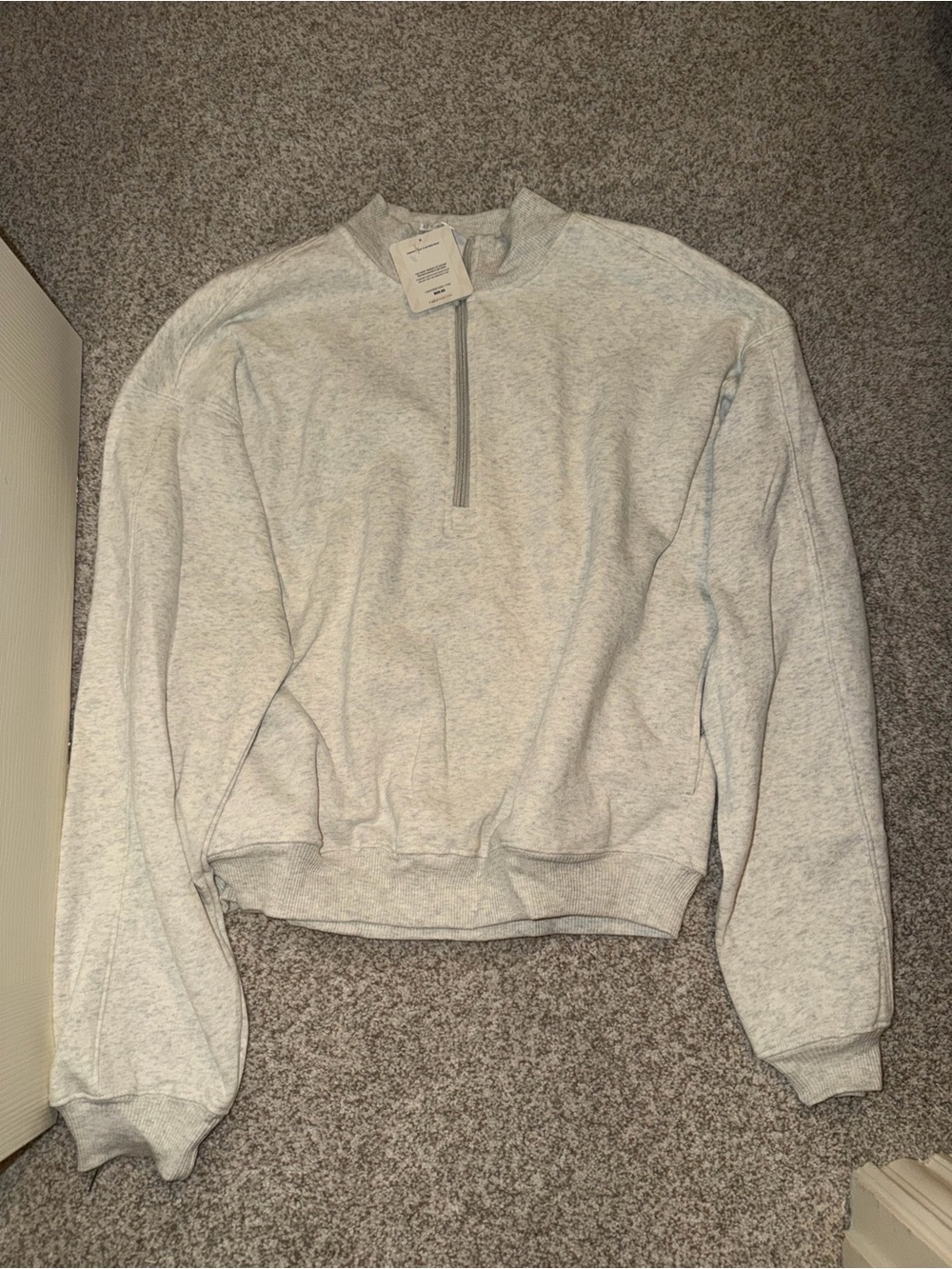 NWT Fabletics Light Gray 1/2 Zip Fleece Sweater